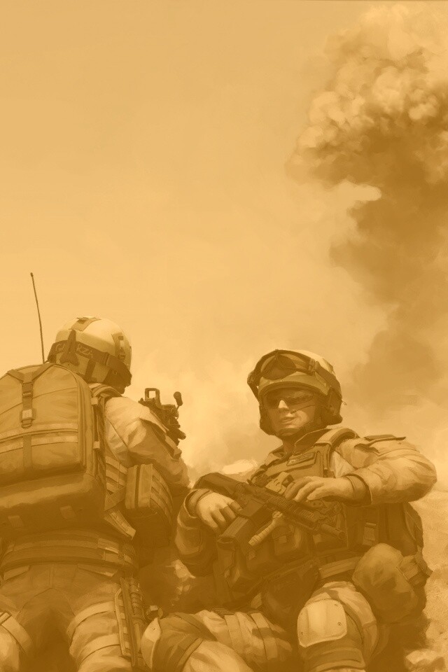 Солдаты в пустыне обои