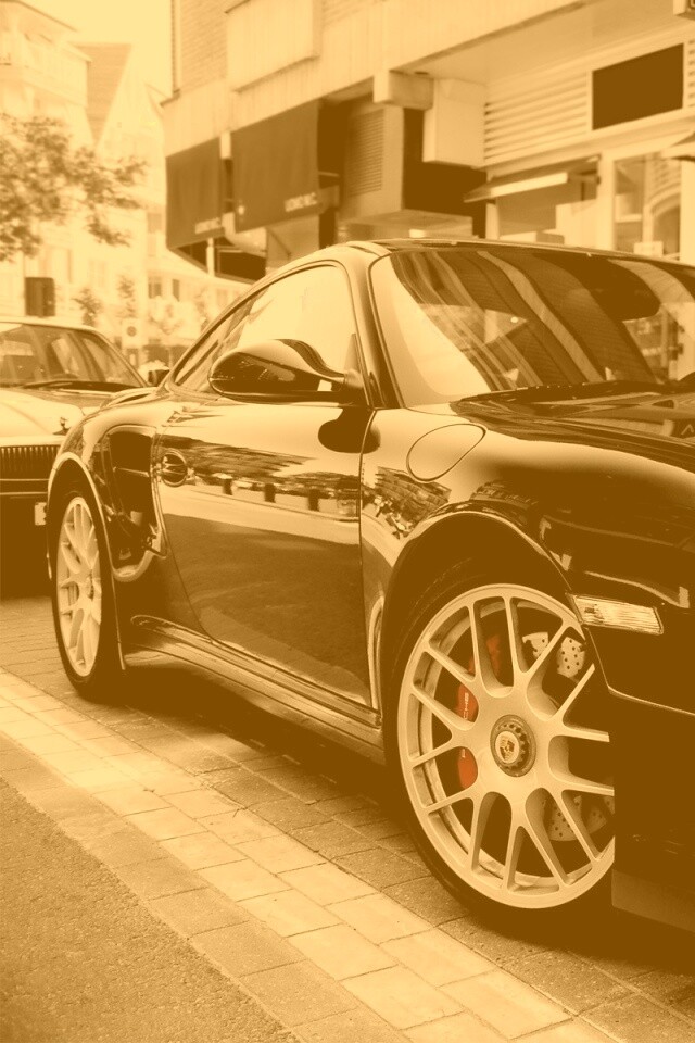 Чёрно-белое фото Porsche обои