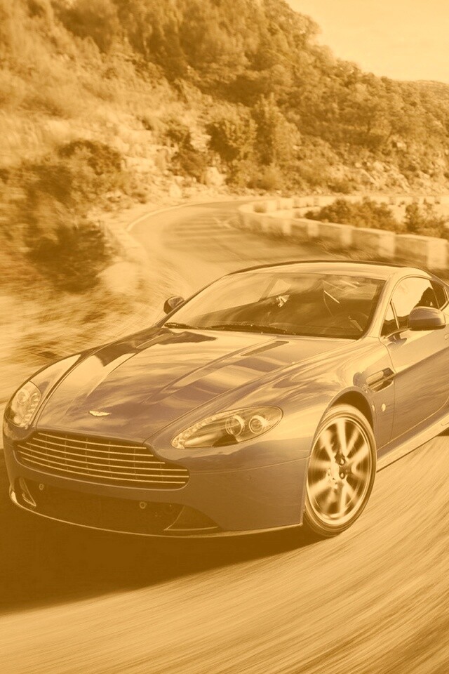 Синий Aston Martin обои