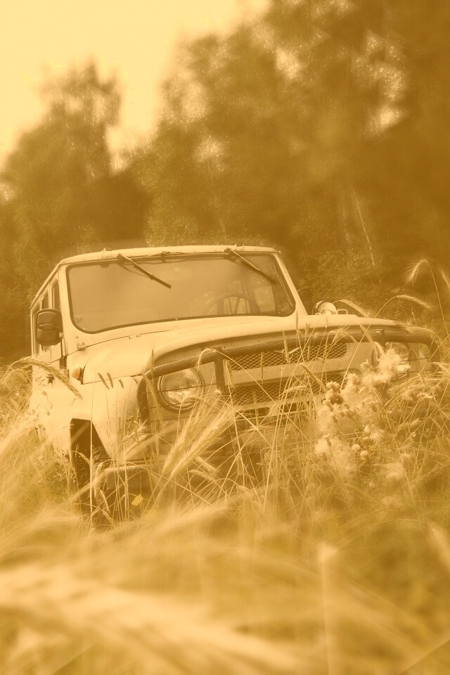 УАЗик в траве обои