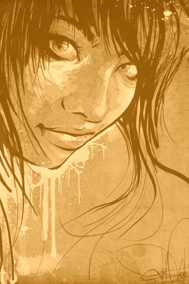 Оригинальный портрет азиатской девушки обои