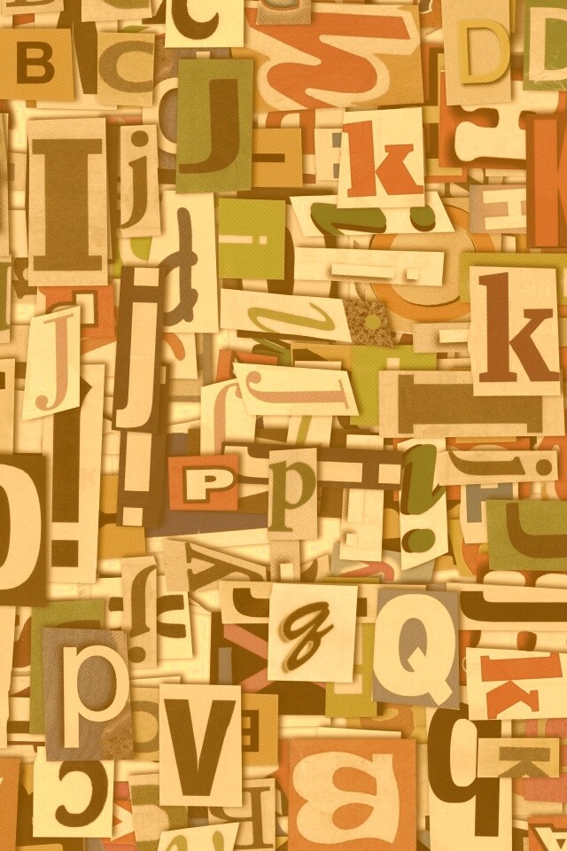 Буквы вырезанные из журналов обои