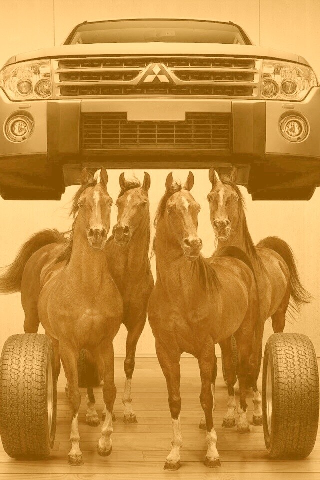 Лошадинные силы - принт Митсубиси обои