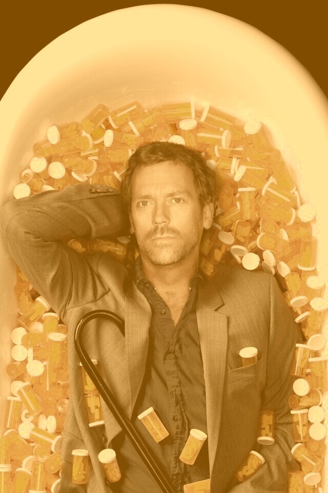 Хаус в ванне с викодином обои