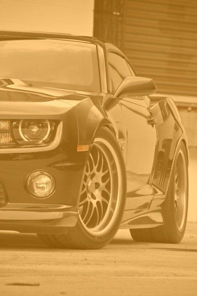 Черный шевроле обои