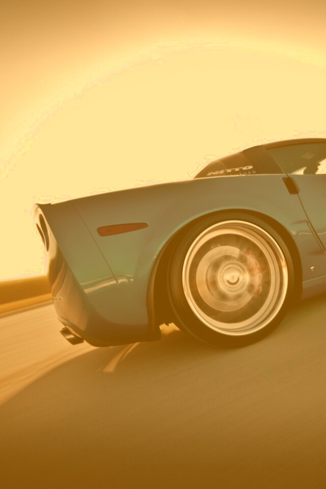 Гоночный спорткар синего цвета обои