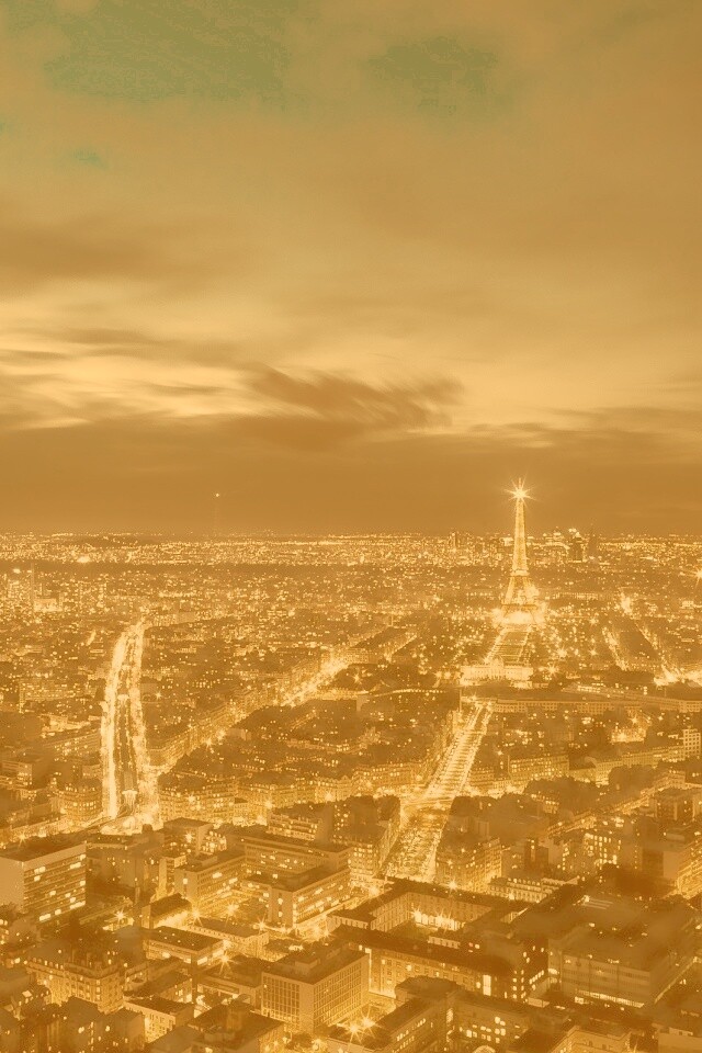 Вид на ночной Париж обои