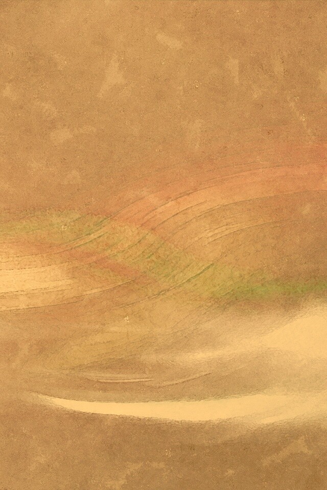 Радужные волны на нежно-фиолетовом фоне обои