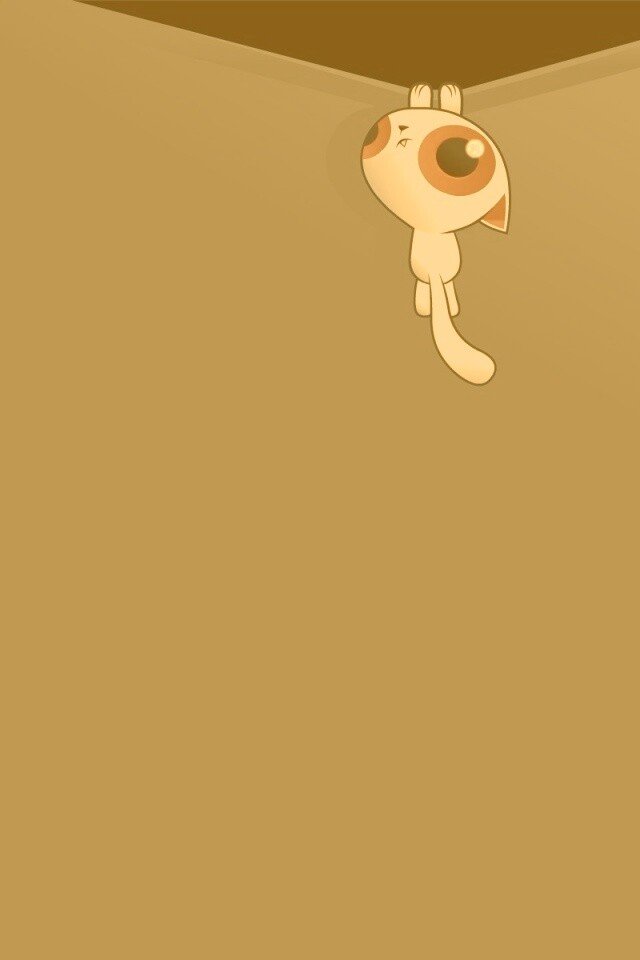 Кот, зацепившийся за край обои