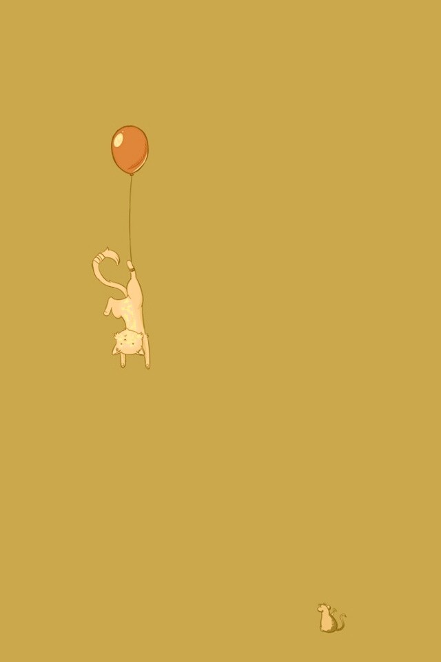 Котэ улетает на шаре обои