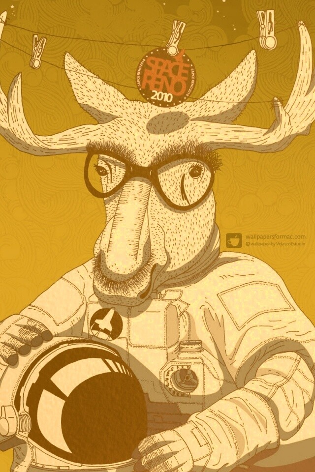 Лось в очках обои