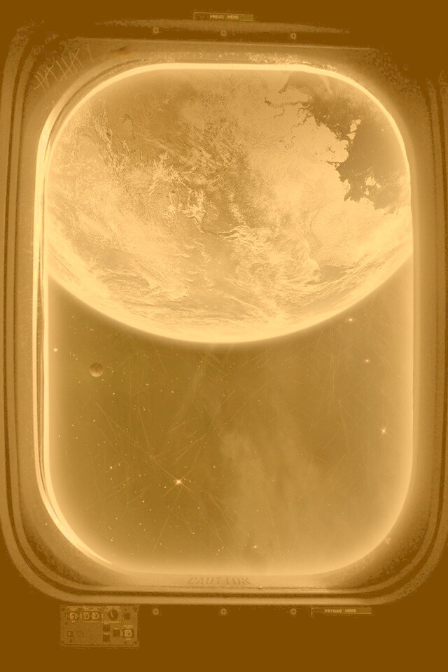 Вид на Землю из иллюминатора космической станции обои