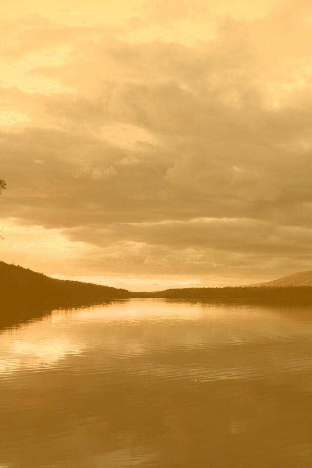 Вид на озеро обои