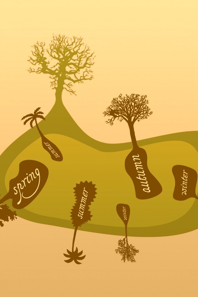 Деревья времен года обои