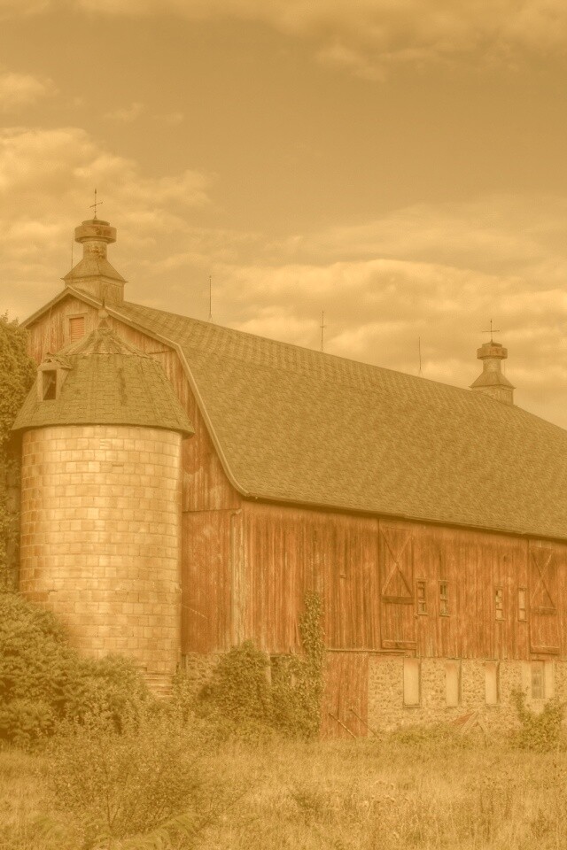 Старый красный амбар обои