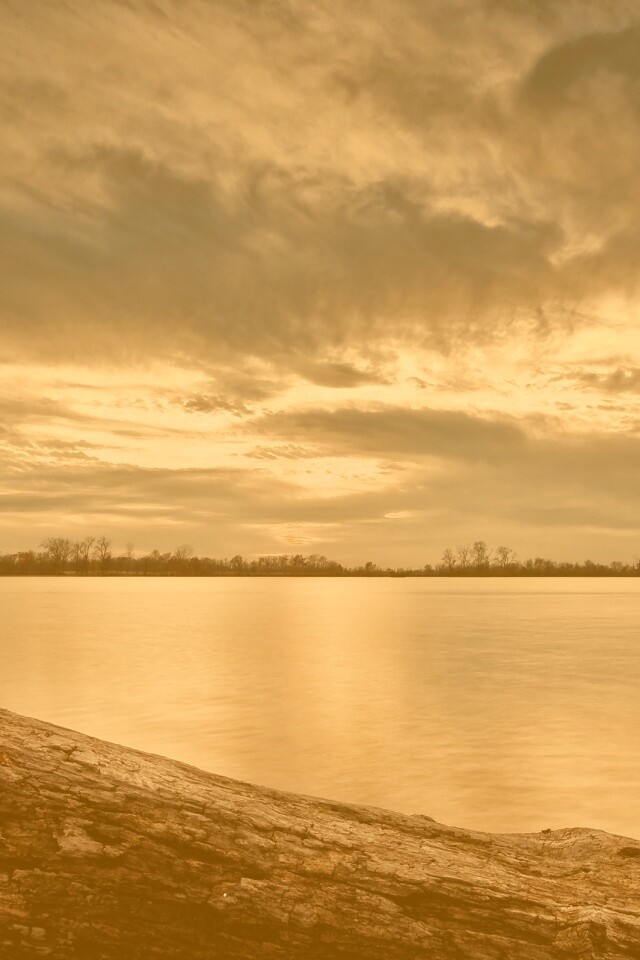 Закат на озере обои