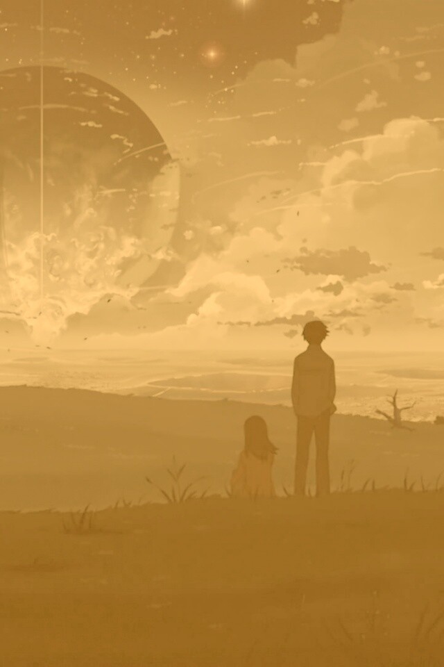 Кадр из творения Макото Синкая обои