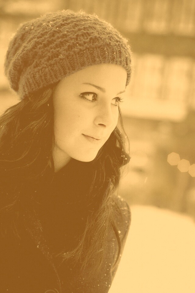 Девушка зимой обои