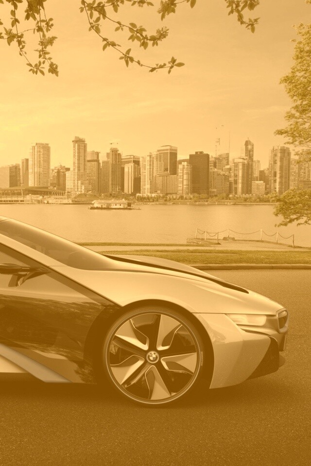 Концепт БМВ на берегу озера обои