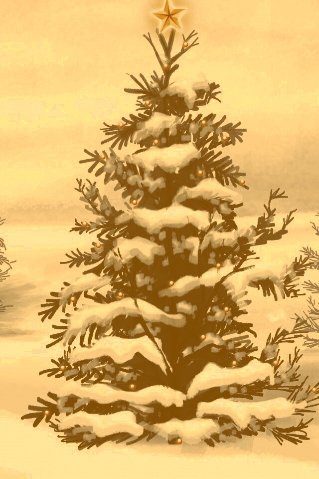 Украшенная ёлочка в лесу обои