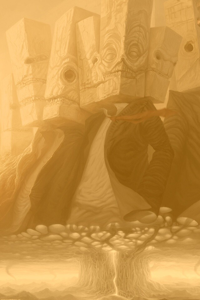 Каменные головы обои