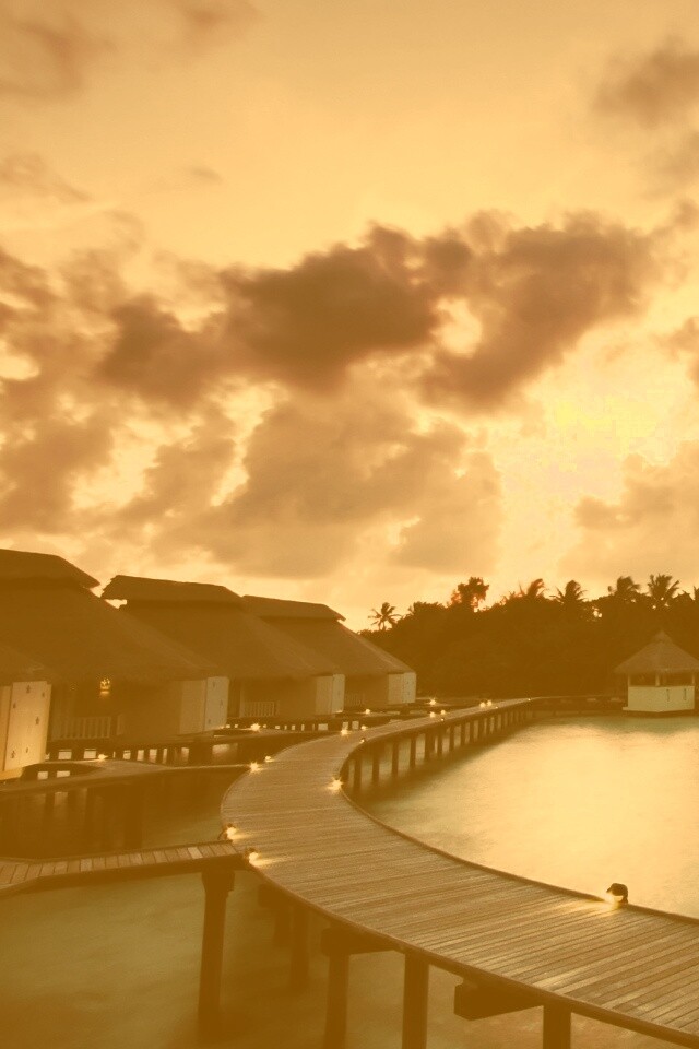 Бунгало на воде обои