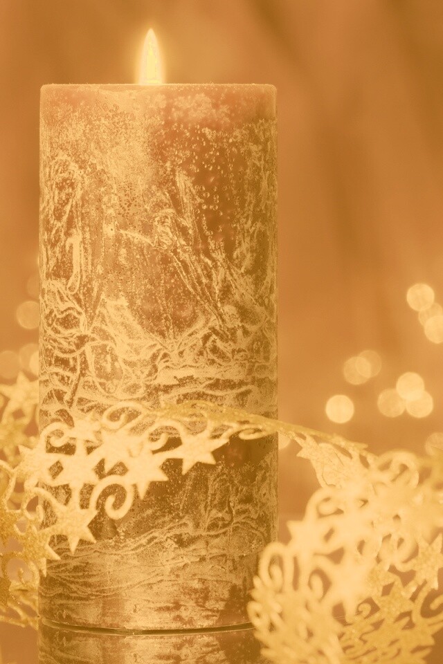 Новогодняя свеча обои