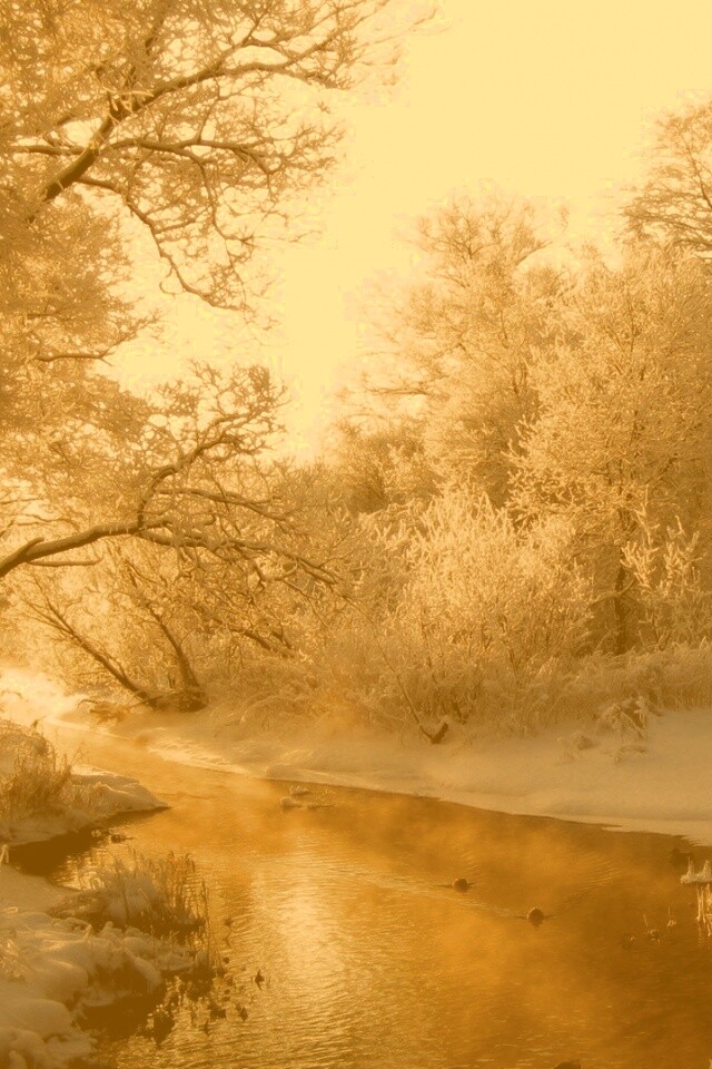 Зимняя река обои