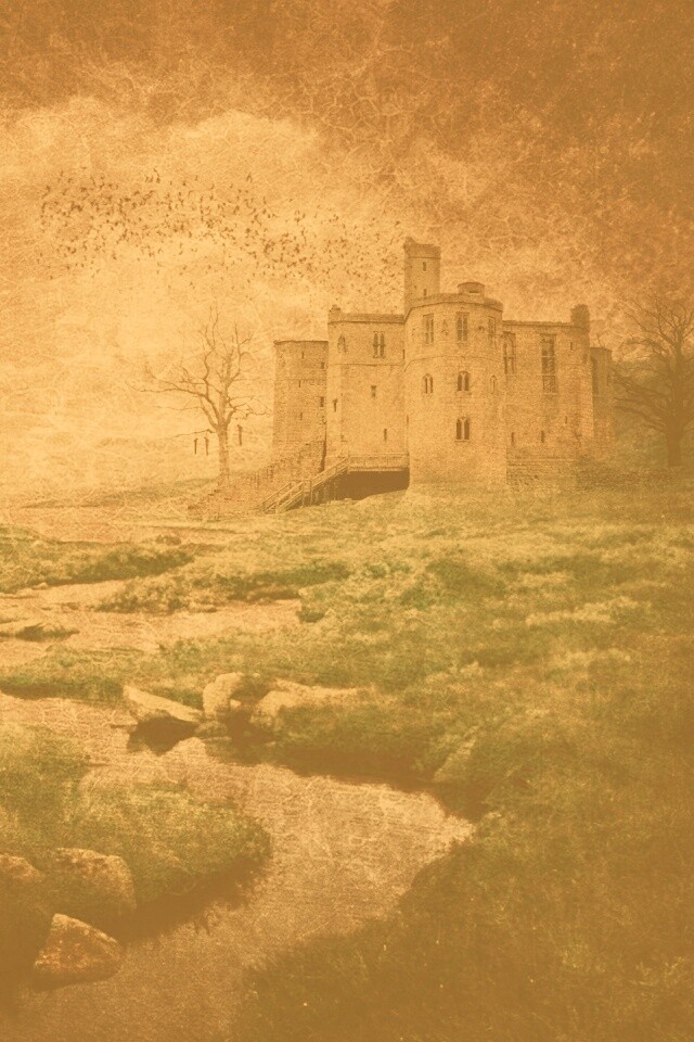 Старинный пейзаж с замком обои