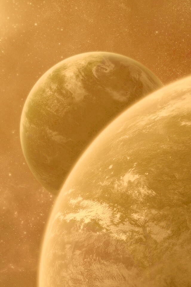 Две планеты в космосе обои