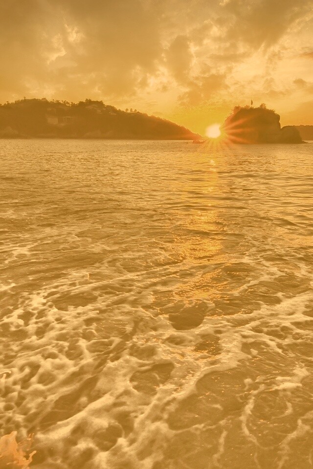 Закат в лагуне обои