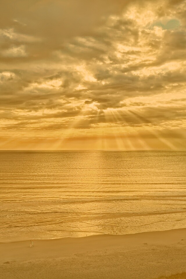 Красивый закатный берег обои