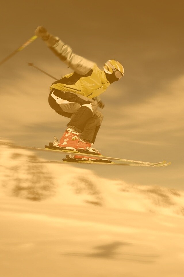 Лыжник в прыжке обои