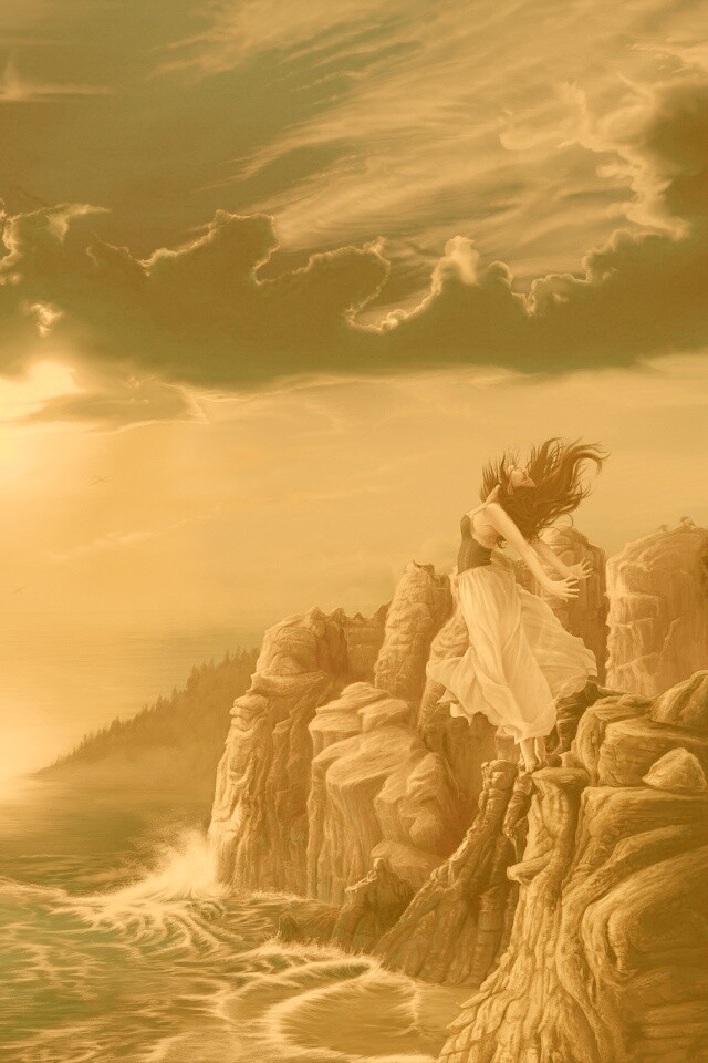 Прыжок с обрыва обои