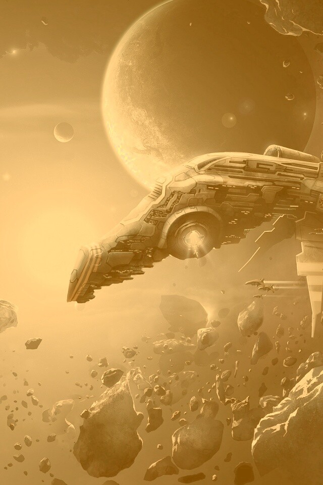 Космические корабли в поясе метеоритов обои