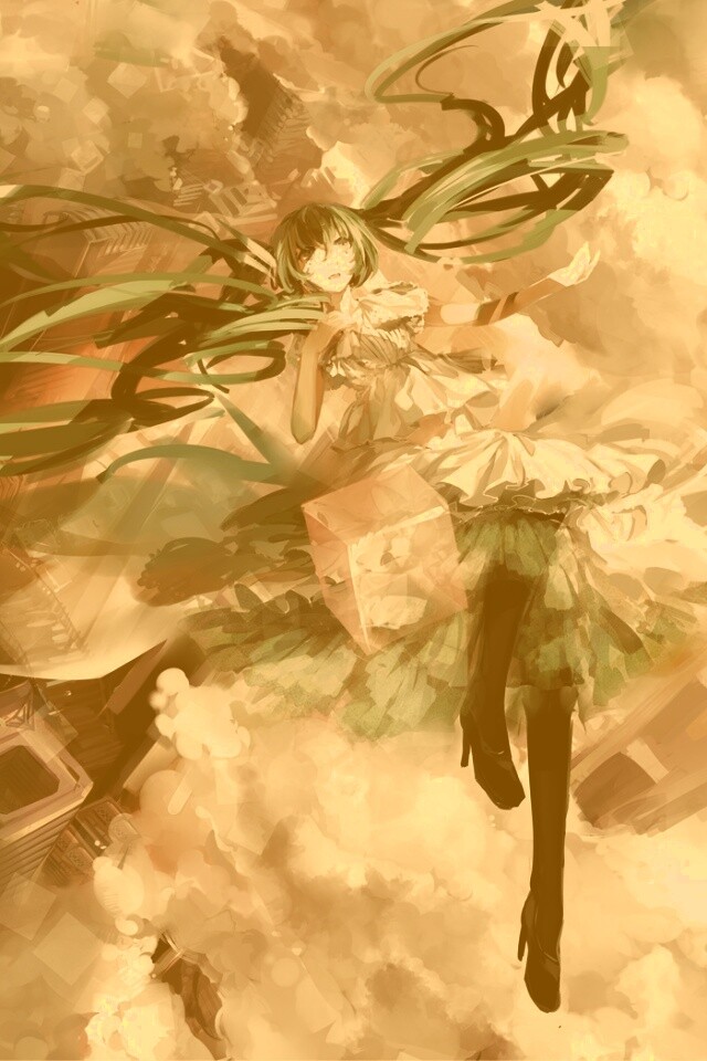 Hatsune Miku в небе обои