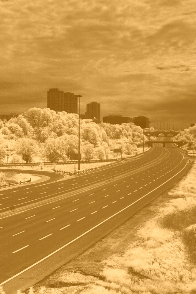 Черно-белое шоссе обои