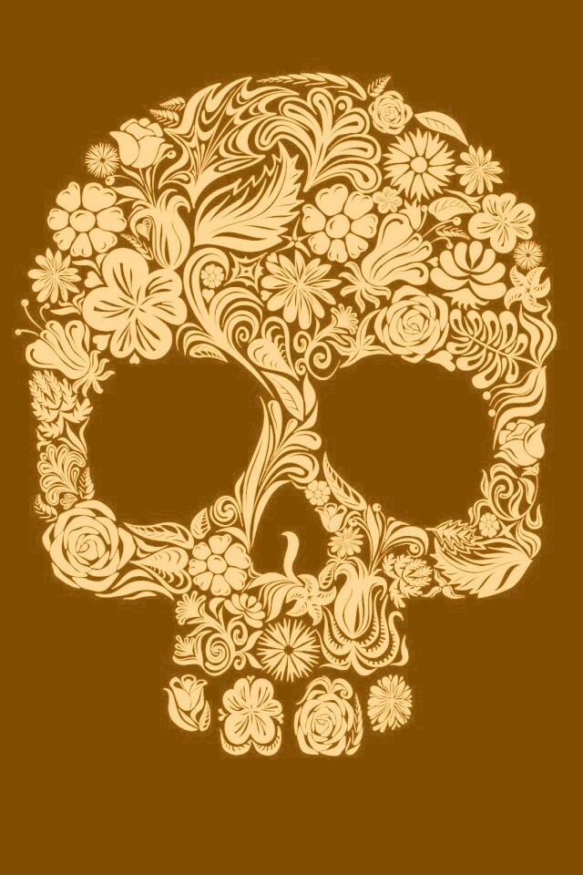 Череп из векторных цветов обои