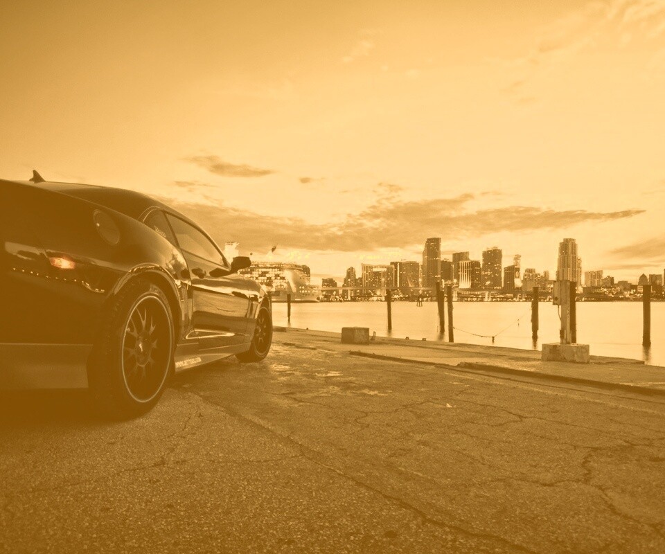 Черный спорткар обои