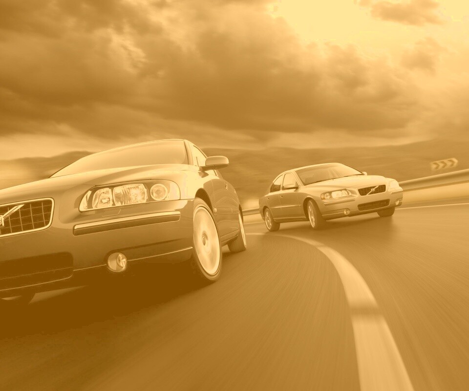 Два седана вольво на повороте обои