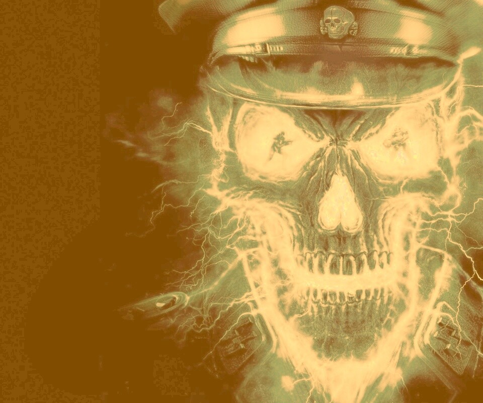 Череп из молний обои