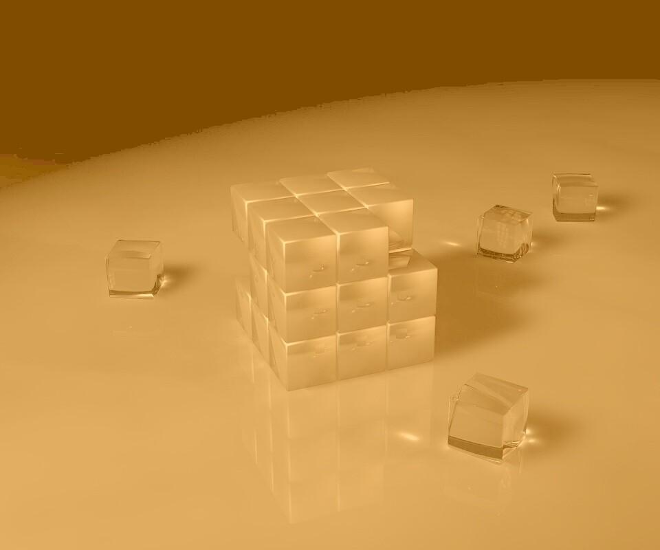 Стеклянный кубик рубика обои