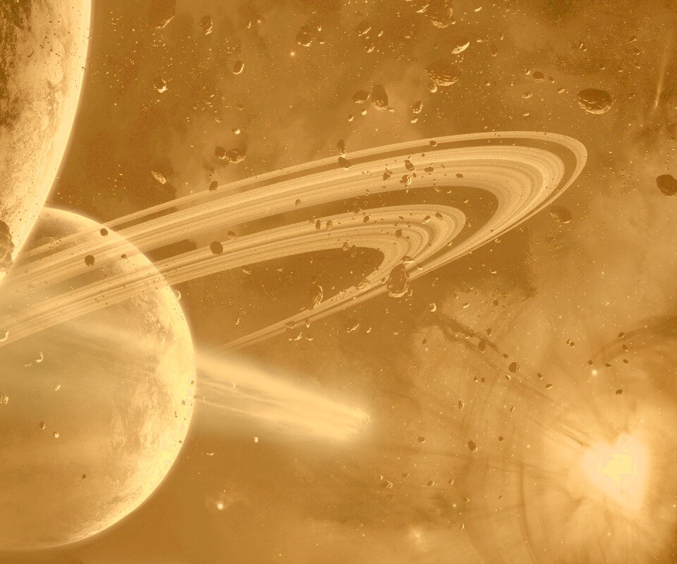 Голубой метеорит и туманность в виде сердца обои