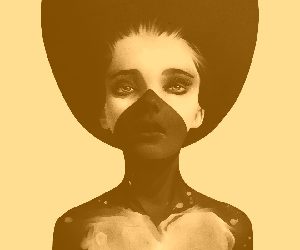 Черно-белый бодиарт обои