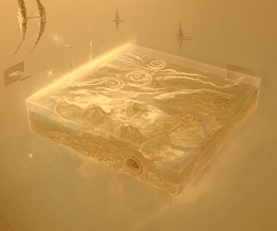 Кубическая земля в вакууме обои