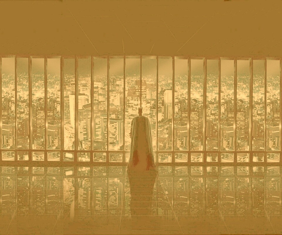 Бэтмен  смотрит на Готем обои