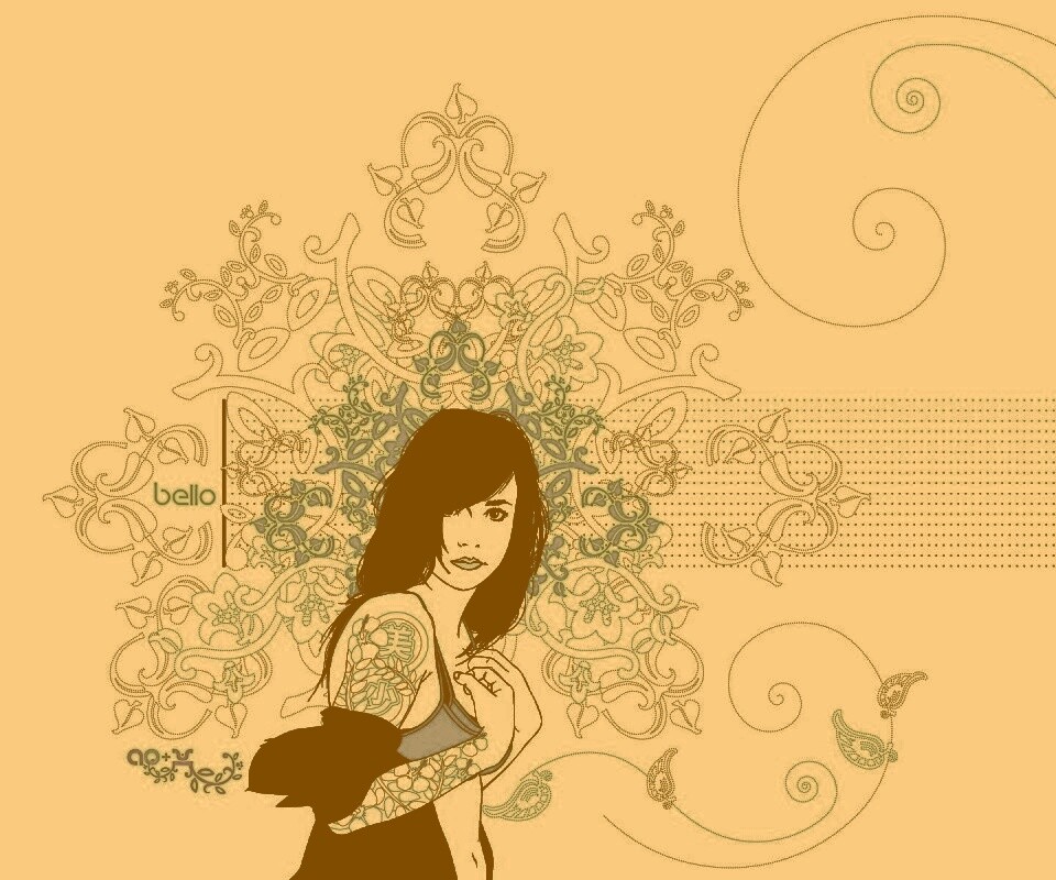 Векторная девушка обои