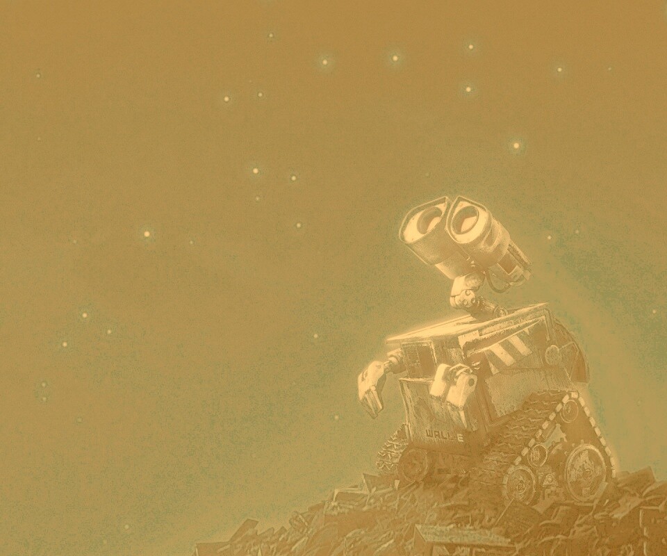 Валли смотрит на звезды обои