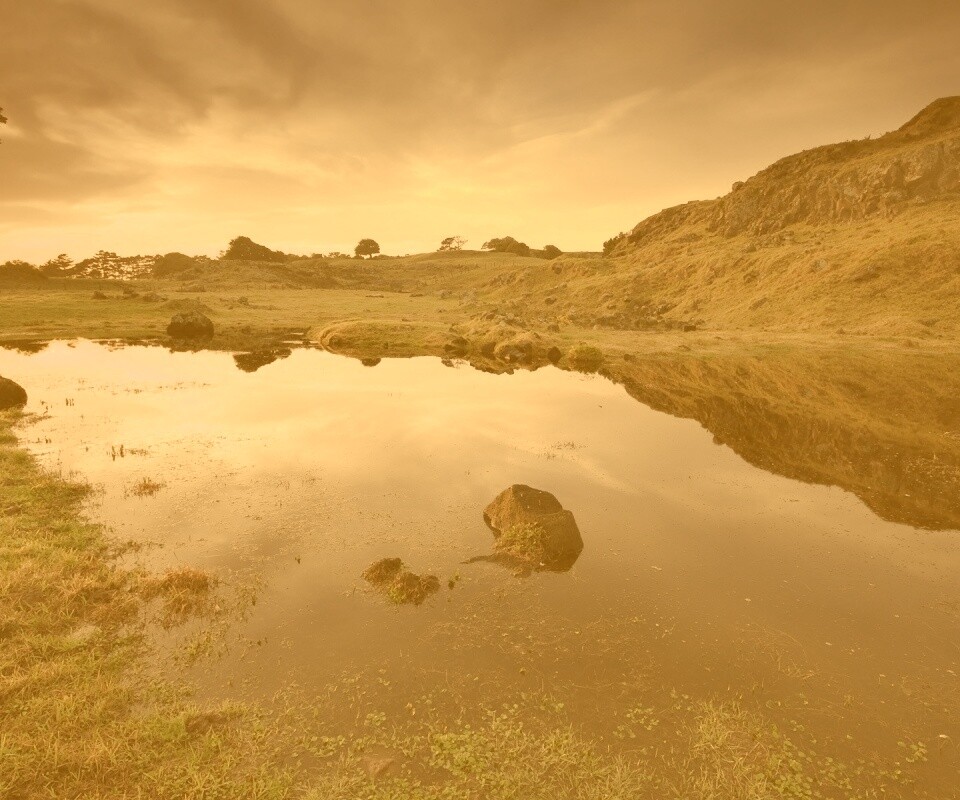 Затопленная долина в Новой Зеландии обои