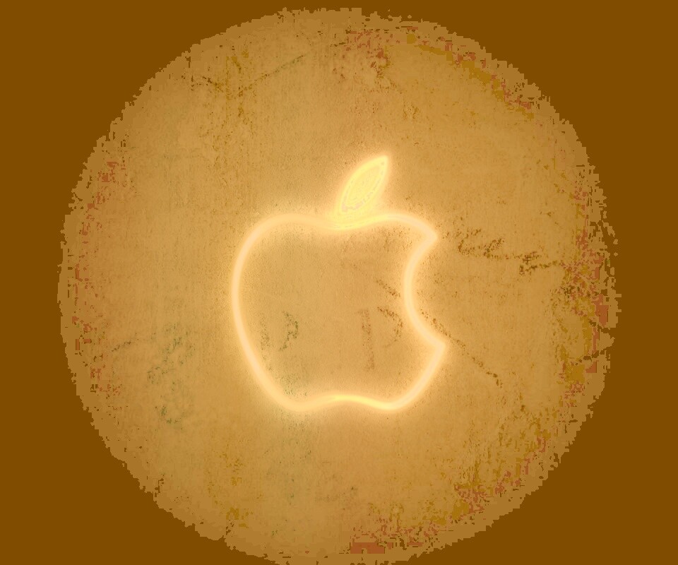 Неоновое лого Эпл обои